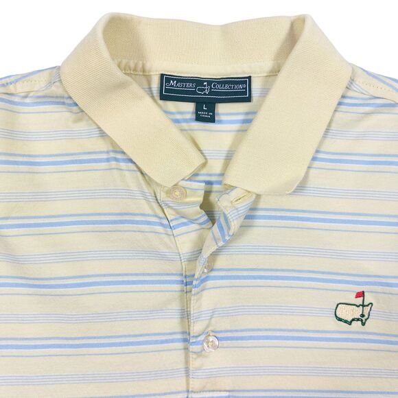 Masters Collection Golf Polo Mens L Striped Short Sleeve Performance Pima Cotton - Picture 3 of 12